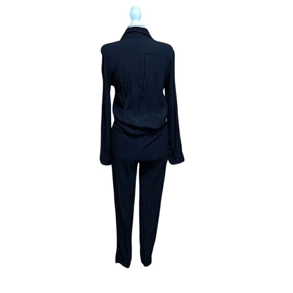 Monrow Revolve Crepe Black Long Sleeve Jumpsuit Size Medium - NWT - Picture 6 of 8